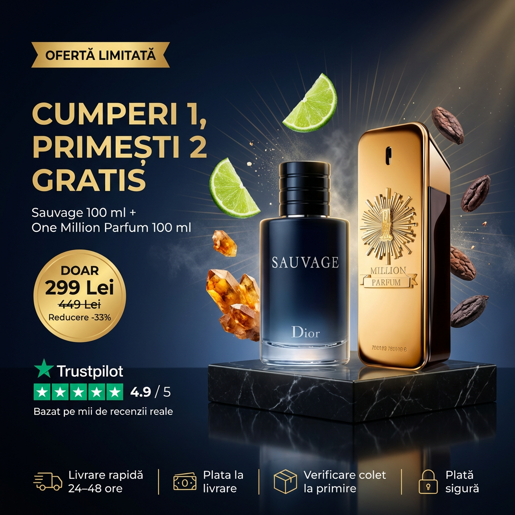 Cumpără 1, primești 2 – Sauvage 100 ml + One Million Parfum 100 ml