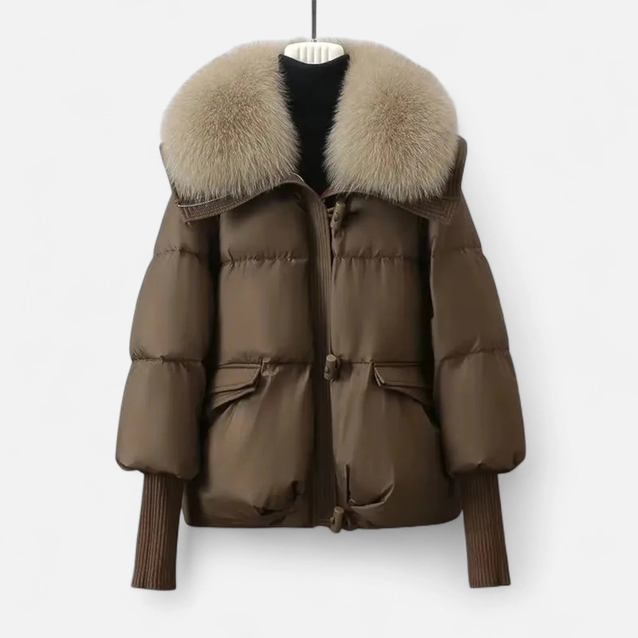 Elowen™ | Women’s Luxury Fur-Collar Winter Puffer Coat