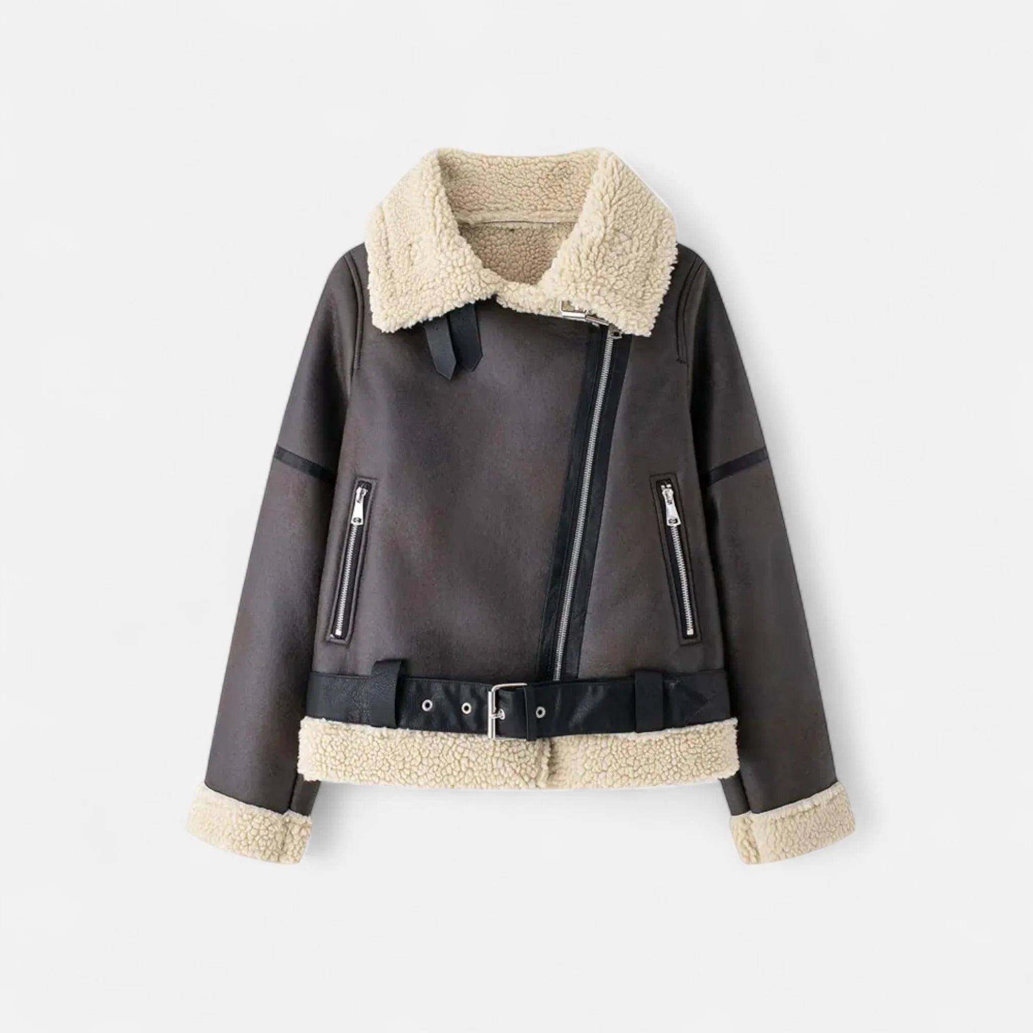 Elowen™ | Women’s Autumn Belted Leather Jacket