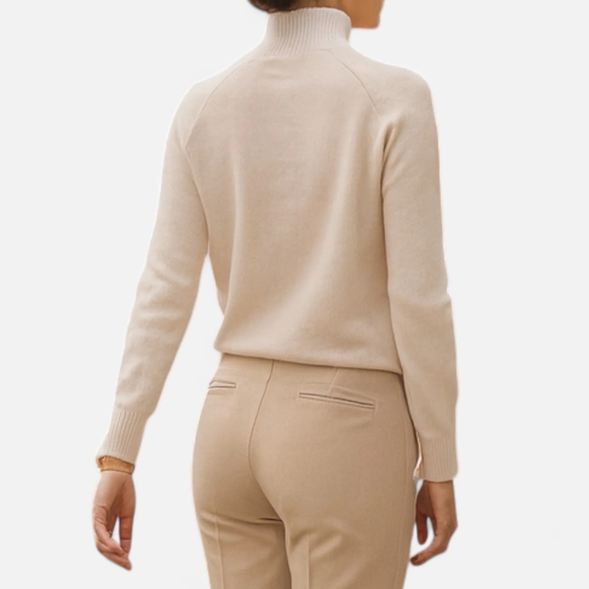 Elowen™ | Women’s Merino Wool & Cashmere Mock-Neck Sweater