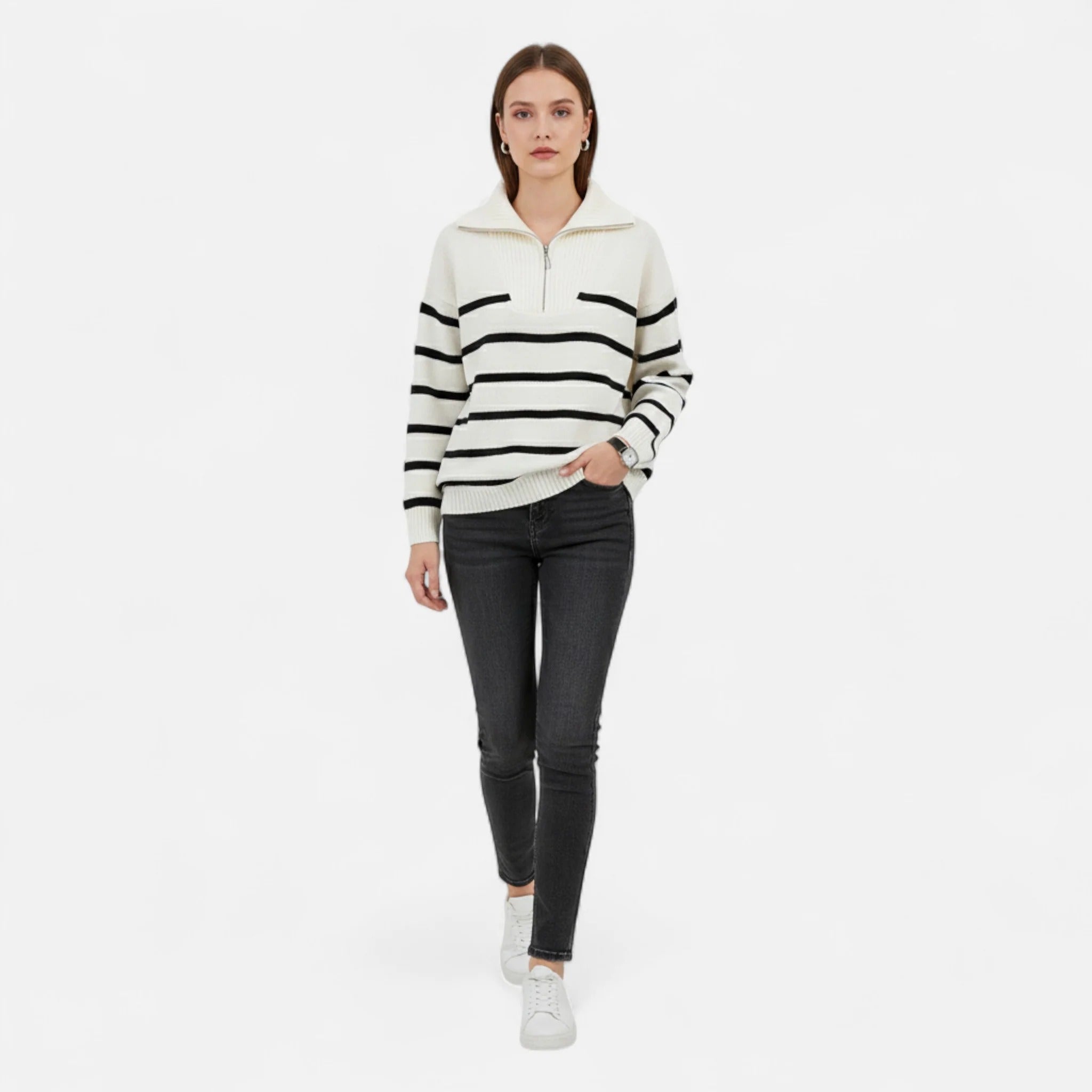 Elowen™ |  Women’s Striped Polo Knit Modern Heritage