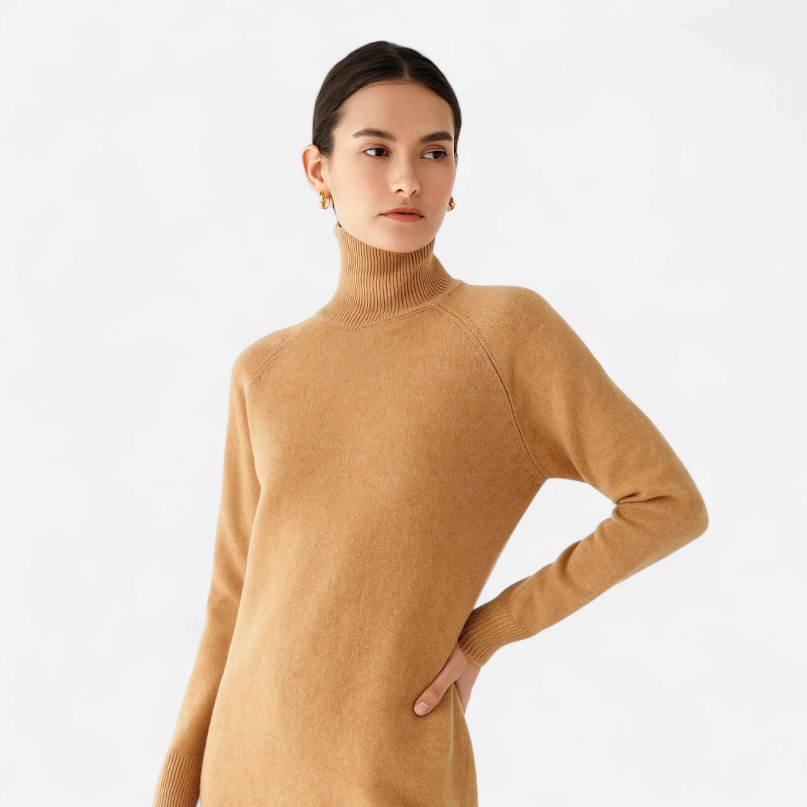 Elowen™ | Women’s Merino Wool & Cashmere Mock-Neck Sweater