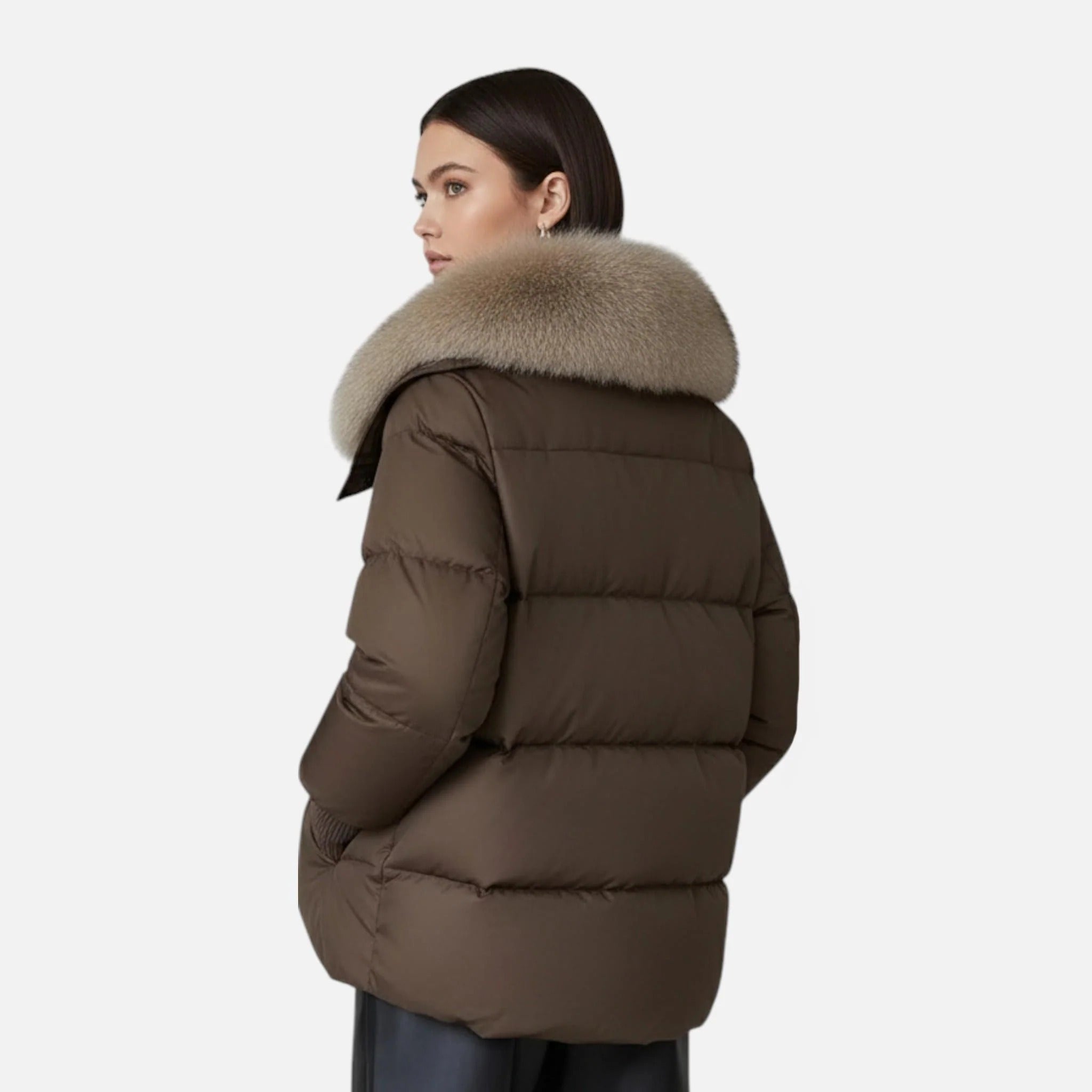 Elowen™ | Women’s Luxury Fur-Collar Winter Puffer Coat