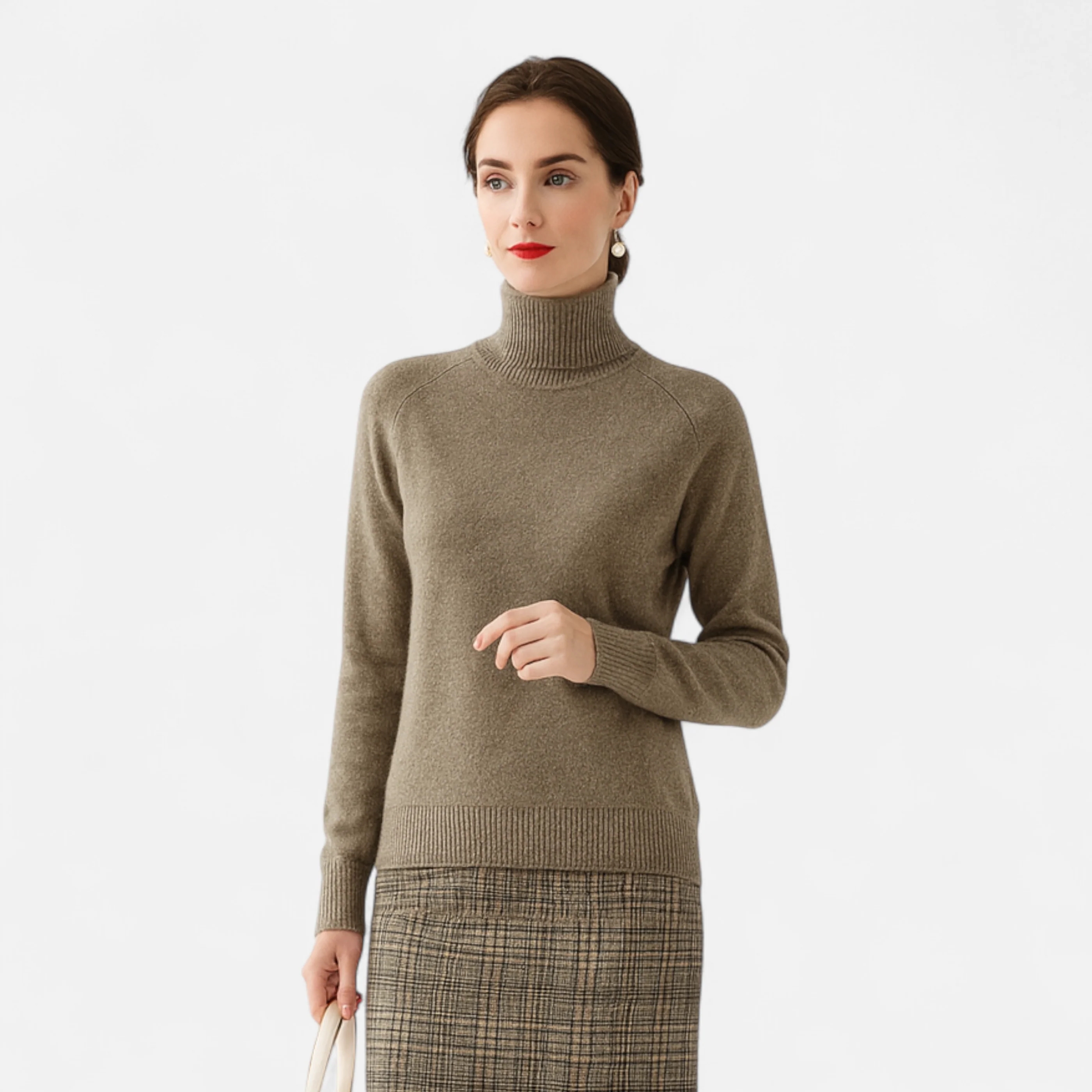 Elowen™ | Women’s Merino Wool & Cashmere Mock-Neck Sweater