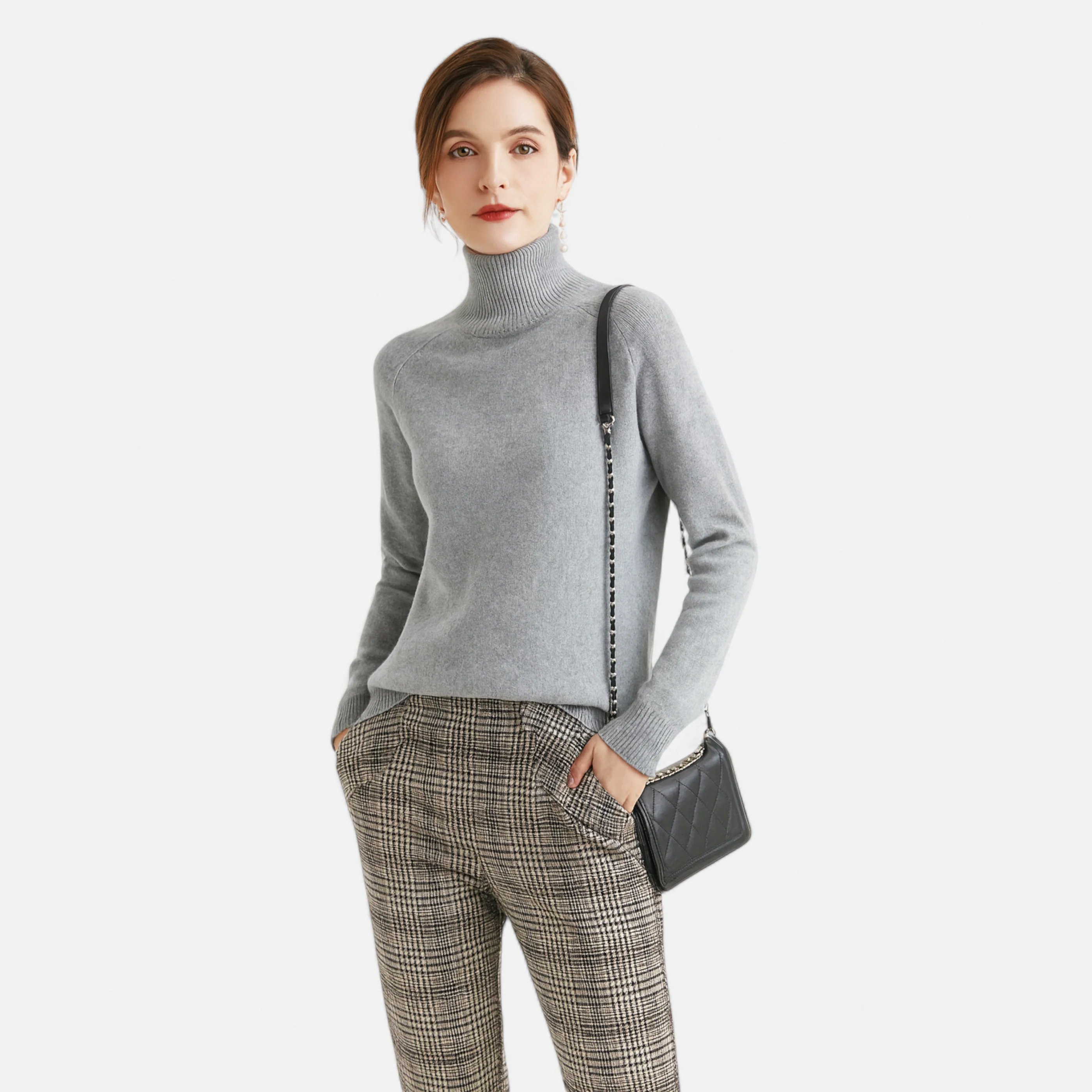 Elowen™ | Women’s Merino Wool & Cashmere Mock-Neck Sweater